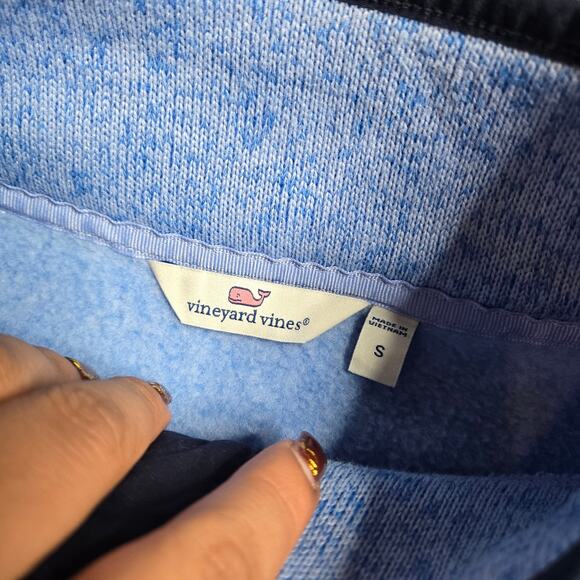 Vineyard Vines Sweater Fleece Snap-Placket Pullover In Blue Size: S - Picture 7 of 7